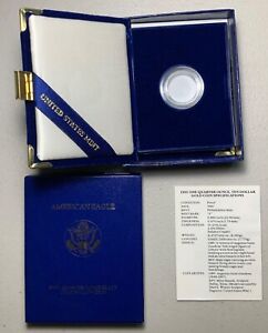 1991 1/4 oz Gold American Eagle US Mint Box w/ COA *No Coin*