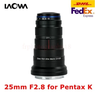 Laowa 25mm F2.8 Full Frame 2.5-5X Ultra Macro Lens Manual Focus For Pentax mount - Image 1 of 4