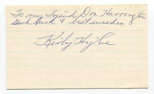 Kirby Higbe Signed Index Card Autographed Baseball MLB Brooklyn Dodgers