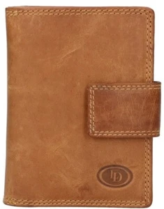 LD Leder Damen Geldbeutel Geld-Börse RFID braun 9 x 11,5 x 3 cm Außeniegel - Foto 1 di 7