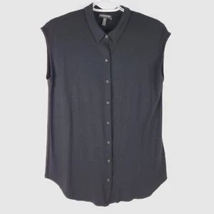 Read Eileen Fisher Collar Sleeveless Casual Button Up Shirt Womens Size M Petite - Picture 1 of 8