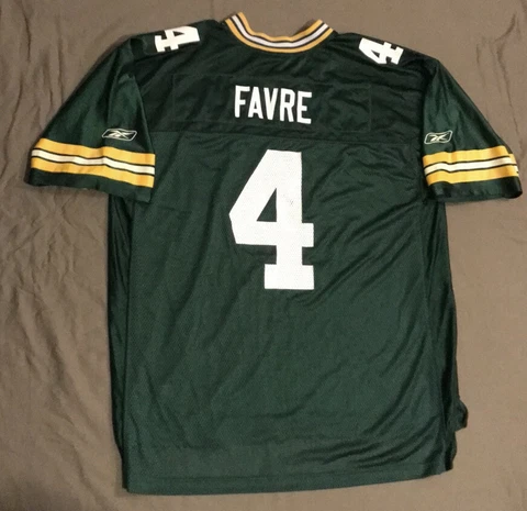 Geeen Bay Packers Brett Favre Jersey Reebok Men’s Size XL NFL Cover