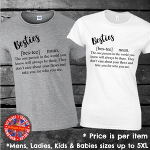 Besties Dictionary Definition Matching T-shirt Set Mens Ladies Kids Best Friends - Picture 1 of 1