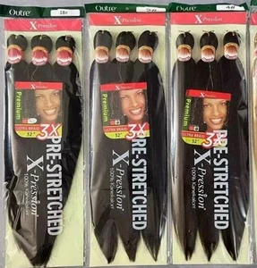 3x 52inches Pre-stretched Hair Extensions, Easy Braid, 300g 100% Kanekalon - Picture 1 of 2