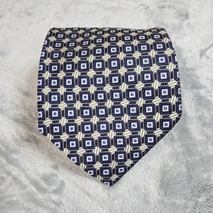 Robert Talbott Nordstrom Necktie Mens Extra Long Blue Geometric Silk Made in USA - Picture 1 of 10