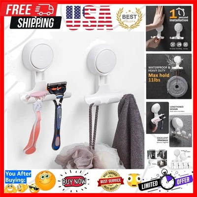 Powerful Suction Razor Holder Set - 2-Pack for Clean and Organized Shower - Image 1 of 4