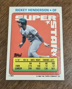 1990 Topps Super Star Stickers Rickey Henderson #50 Blank Back - Picture 1 of 2