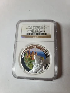 2011 Australia S$1 Great Blue Mountains Tree Frog 1oz Silver Proof Coin NGC PF70 - Picture 1 of 4