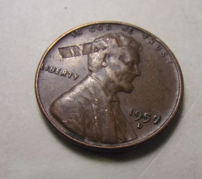 1957 D Lincoln Several Errors Wheat Cent Very Rare - Image 1 of 4
