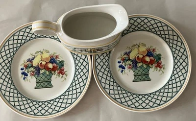 3 Piezas Villeroy & Boch CESTA Gravy Boat Y 2 Platos de Ensalada ¡Como Nuevo!!Alemania Foto 1 de 4