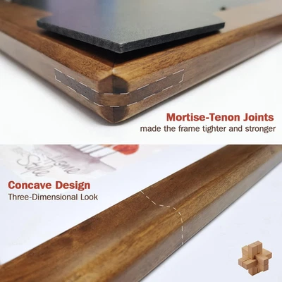 8x10 Picture Frames,Brown Rustic Wood Frame Made of Solid Wood, Picture Frame Di - Image 1 of 4