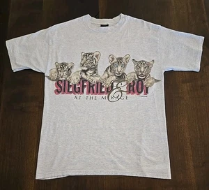 Vintage 90’s Men's Siegfried & Roy Tiger Cubs Print White T-Shirt Size XL USA - Picture 1 of 18