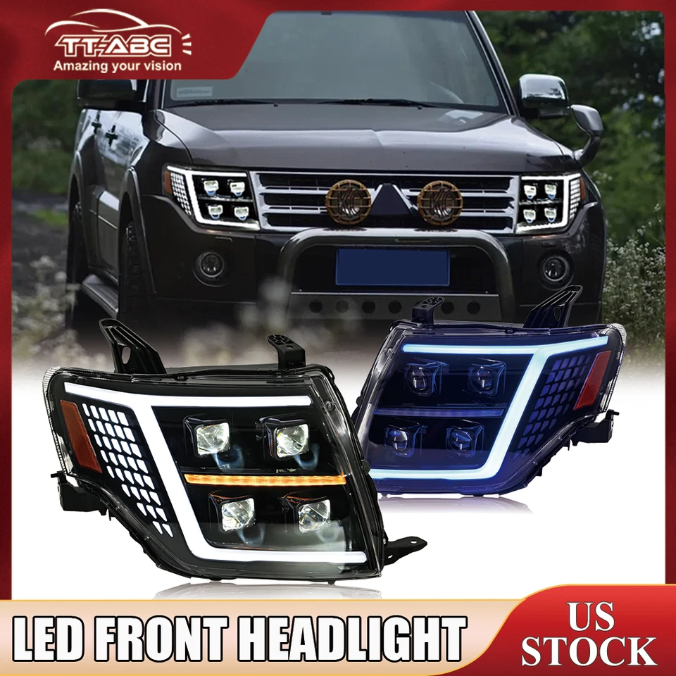For 2009-2021 Mitsubishi Pajero Montero V93 V97 Full LED Headlights w/ Blue DRL - Image 1 of 4