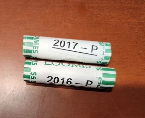 2016 and 2017 P Roosevelt Dime OBW Paper Rolls from Bank Box with Free Shipping Cover