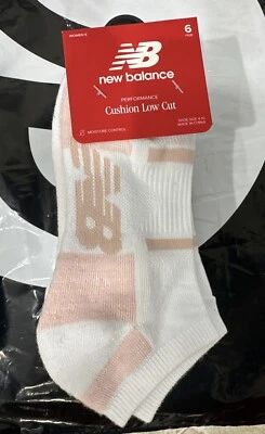New Balance 6 pares de calcetines de corte bajo con cojín de rendimiento talla 4-10 control de humedad Foto 1 de 4