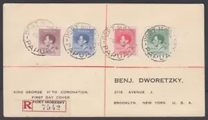 PAPUA 1937 KGVI KRÖNUNGSSIEGEL REGISTRIERT FDC (ID: 171/D64374) - Bild 1 von 1
