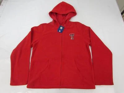 Nueva chaqueta con capucha Texas Tech Red Raiders para hombre talla L grande roja polar cremallera completa Foto 1 de 3
