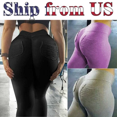 Mujeres Push Up Fitness Leggings Bolsillos Deporte Yoga Gimnasio Pantalones Entrenamiento Pantalones Foto 1 de 4