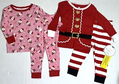 Koala Niños Navidad Vacaciones Papá Noel Rojo Rosa 4 Piezas Pijama Conjunto para Dormir 12 Meses Foto 1 de 4