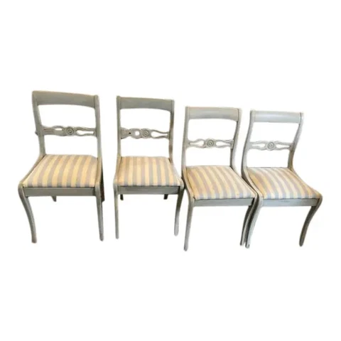 Set of 4 Swedish Style Hand painted Dining Chairs Cover