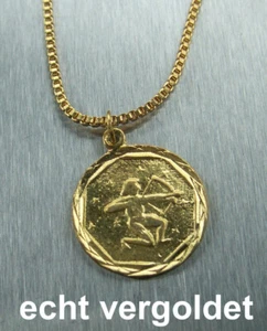 HALSKETTE STERNZEICHEN Anhänger Schütze Kette vergoldet Astrologie Horoskop - Picture 1 of 1