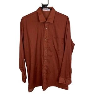 VINTAGE 60s/70s Brown Shirt L 42 1970s Funky Jazzy Disco Top - Picture 1 of 3