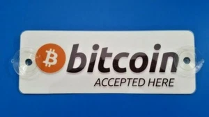 1x Bitcoin Accepted Here Window Removable Sign Laminated BTC Decal Sticker - Picture 1 of 4