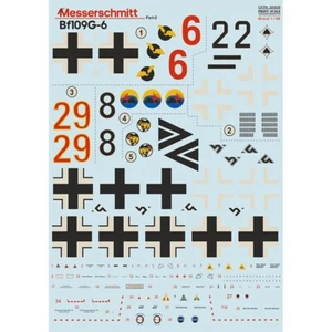 Calcomanía Messerschmitt Bf-109 G-6 parte 2 para avión escala de impresión 1:32 32-035 - Imagen 1 de 2
