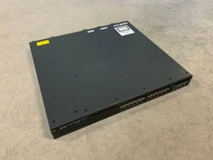 (NO EARS) CISCO CATALYST 3650 WS-C3650-24PS-L 24 PORT POE SWITCH FACTORY RESET - Picture 1 of 9