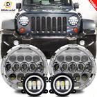 For Jeep Wrangler JK 07-18 Halo Ring Combo 7'' LED Headlights + 4'' Fog Lights