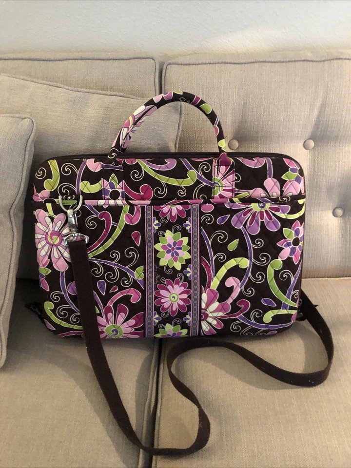 Vera Bradley Purple Punch Laptop Hard Sided Bag With Shoulder Strap - Image 1 of 4