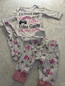 baby Toddler Sleep Wear Size 70  6-9 Months Pink Long sleeve, Pants Pajama EUC - Picture 1 of 4