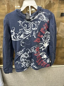 Buffalo David Bitton Navy Blue Designer Boys Hoodie Size Medium - Picture 1 of 5