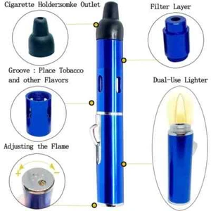New All-in-1 Pipe Windproof Click Butane Refillable Torch Lighter Click-N-Hit - Picture 1 of 31