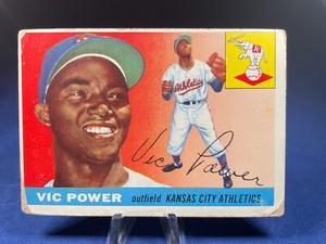 1955 Topps Baseball Card Vic Power #30 Kansas City Athletics