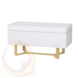 Artiss Storage Ottoman Blanket Box Criss-cross Linen White - Picture 1 of 7