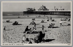 The Sands and Pier St Annes-On-Sea Fylde Lancashire England Postcard Unposted - Picture 1 of 2