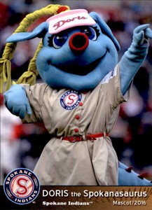 2016 Spokane Indians Grandstand #42 Doris the Spokanasaurus MASCOT - NM Card