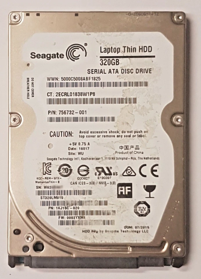 320 GB SATA Seagate Laptop Thin HDD ST320LM010 7200rpm 32MB 2,5 " Hard Drive - Image 1 of 1