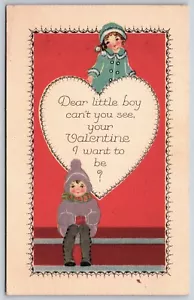 Postcard Valentine Greetings Sweethearts Children Unposted - Picture 1 of 2