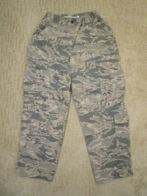 US Military Pants Women 28x27 Green Tiger Camo Air Force Cargo Utility Trousers - Image 1 of 4