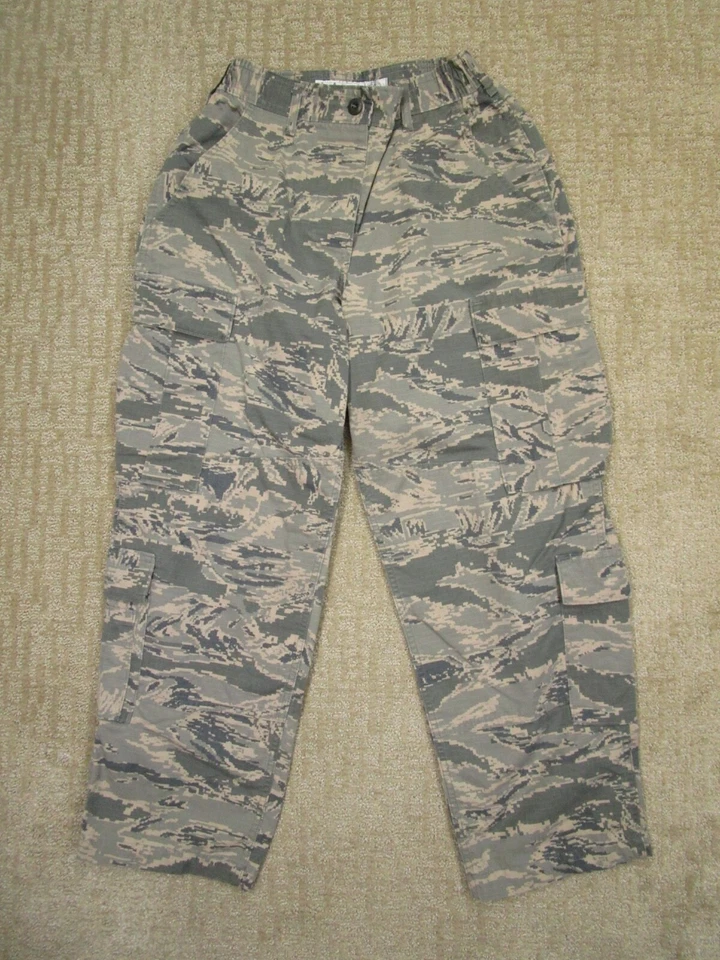 Pantalones militares de EE. UU. para mujer 28x27 verde tigre camuflaje fuerza aérea carga pantalones utilitarios Foto 1 de 4