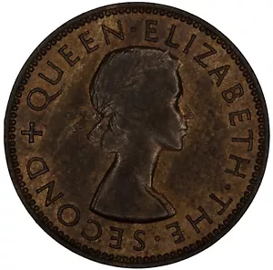 New Zealand 1955 1/2 Half Penny Copper Coin - Nice Detail - Picture 1 of 2