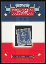 2008 Topps #GW13 George Washington     STAMP, SN90  Card