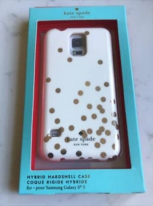Genuine KATE SPADE Hybrid Hard shell Case Cover - Samsung Galaxy S5 - White Dots - Picture 1 of 4