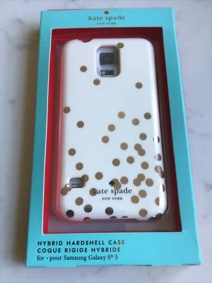 Genuine KATE SPADE Hybrid Hard shell Case Cover - Samsung Galaxy S5 - White Dots - Image 1 of 4