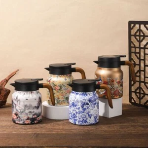Vintage Floral Pattern Tea Thermos Doresty Thermos Hot Tea Pot Built-in Infuser◈ - Picture 1 of 16