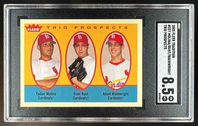 2005 Fleer Tradition Y. Molina E. Rust A. Wainwright #327 Cardinals SGC 8.5 - Image 1 of 2