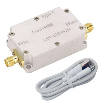 Amplificador 40DB Ganancia 10M a 6GHz Transmisión LNA RF Preamplificador Para FM GPS Foto 1 de 4