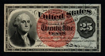 25c 4th Issue BEAUTIFUL AU+/UNC 1869-75 Washington U.S. Fractional Currency! - Image 1 of 2